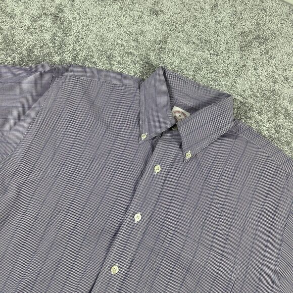 Brooks Brothers Dress Shirt Mens Medium Non Iron Cotton Button Down Plaid Purple - Picture 1 of 14